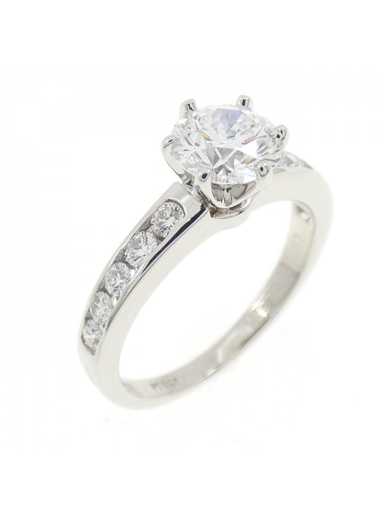 Tiffany  Co Solitaire Channel Setting Ring 67 Ct